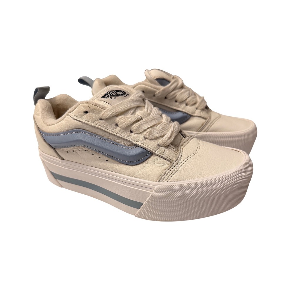 Women's Cream and Blue Platform Sneakers